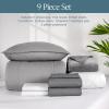 imageBare Home Ultimate Bed in A Bag  Twin XL  9 Piece  Comforter ampamp Sheet Set Fleece Blanket Mattress Pad Pillow Protector  UltraSoft 1800 Microfiber Bedding Set Twin XL Dark BlueDark Blue06  Light GreyGrey
