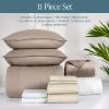 imageBare Home Ultimate Bed in A Bag  Twin XL  9 Piece  Comforter ampamp Sheet Set Fleece Blanket Mattress Pad Pillow Protector  UltraSoft 1800 Microfiber Bedding Set Twin XL Dark BlueDark Blue08  TaupeSand