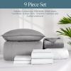 imageBare Home Ultimate Bed in A Bag  Twin XL  9 Piece  Comforter ampamp Sheet Set Fleece Blanket Mattress Pad Pillow Protector  UltraSoft 1800 Microfiber Bedding Set Twin XL Dark BlueDark Blue07  Light GreyWhite