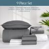 imageBare Home Ultimate Bed in A Bag  Twin XL  9 Piece  Comforter ampamp Sheet Set Fleece Blanket Mattress Pad Pillow Protector  UltraSoft 1800 Microfiber Bedding Set Twin XL Dark BlueDark Blue04  GreyGrey