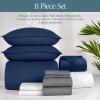 imageBare Home Ultimate Bed in A Bag  Twin XL  9 Piece  Comforter ampamp Sheet Set Fleece Blanket Mattress Pad Pillow Protector  UltraSoft 1800 Microfiber Bedding Set Twin XL Dark BlueDark Blue09  Dark BlueGrey
