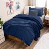 imageBare Home Ultimate Bed in A Bag  Twin XL  9 Piece  Comforter ampamp Sheet Set Fleece Blanket Mattress Pad Pillow Protector  UltraSoft 1800 Microfiber Bedding Set Twin XL Dark BlueDark Blue10  Dark BlueLight Grey
