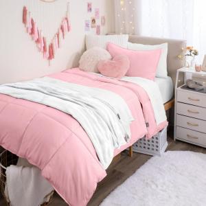 imageBare Home Dorm Ready  Twin XL  BedinABag 11 Piece Comforter ampamp Sheet Set ampamp Blanket ampamp Mattress Pad  UltraSoft 1800 Premium  Bedding Set Twin XL GreyHeather Pewter Cationic05  Light PinkWhite