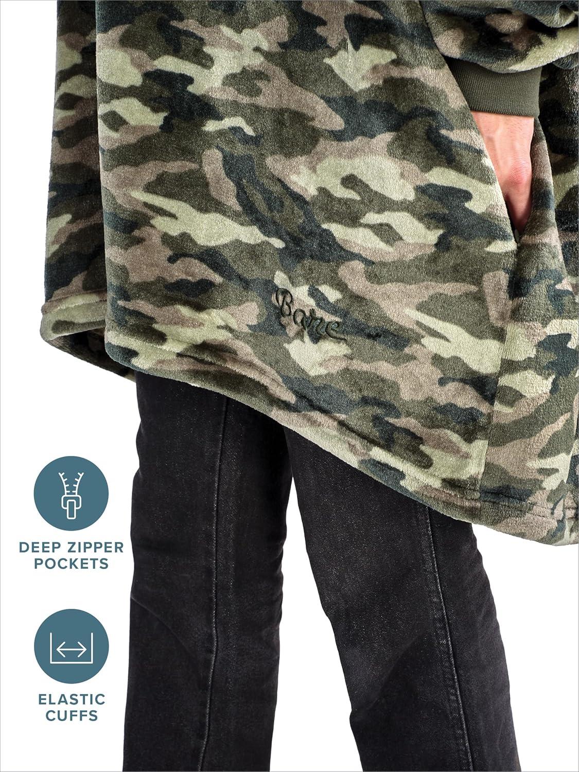 imageBare Home Long Length Microplush Wearable Blanket with Side Pockets  Soft and Plush  Warm and Cozy  Adult ampamp Kid Sizes Kids Light PinkCamo Green