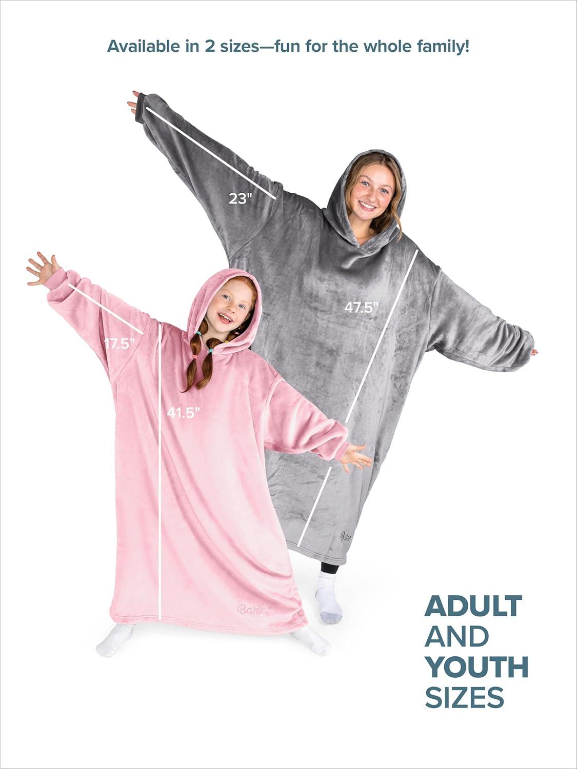 imageBare Home Long Length Microplush Wearable Blanket with Side Pockets  Soft and Plush  Warm and Cozy  Adult ampamp Kid Sizes Kids Light PinkLight Pink