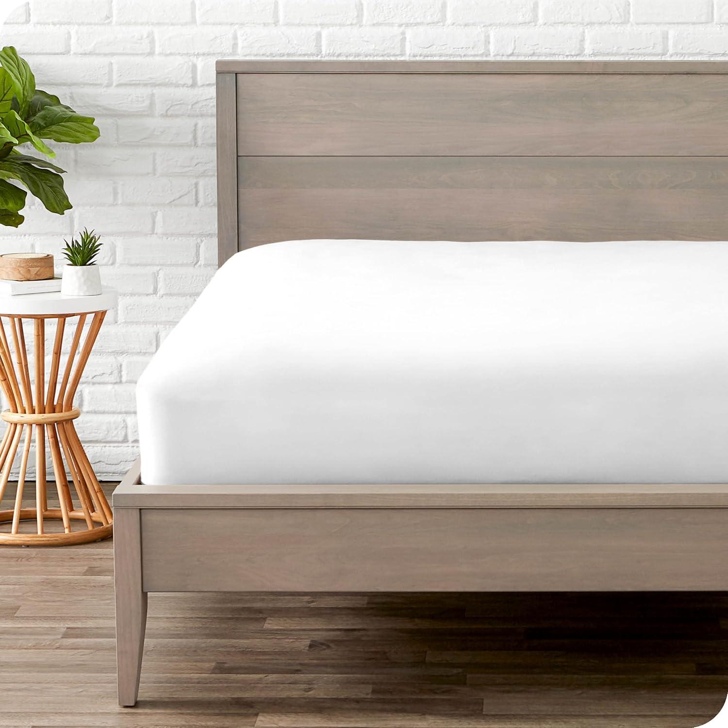 imageBare Home Microfiber Fitted Sheet with Comforter Set Bundle Twin XL White