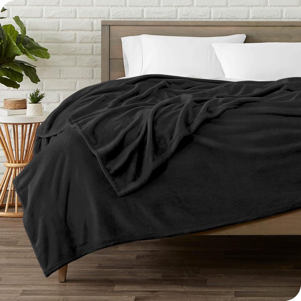 imageBare Home Sandwashed Sheet Set with Microplush Blanket Bundle King Black