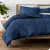 imageBare Home Comforter Set with Microplush Blanket Bundle Queen Dark Blue