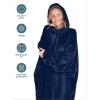imageBare Home Long Length Microplush Wearable Blanket with Side Pockets  Soft and Plush  Warm and Cozy  Adult ampamp Kid Sizes Kids Light PinkDark Blue