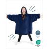 imageBare Home Long Length Microplush Wearable Blanket with Side Pockets  Soft and Plush  Warm and Cozy  Adult ampamp Kid Sizes Kids Light PinkDark Blue