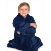 imageBare Home Long Length Microplush Wearable Blanket with Side Pockets  Soft and Plush  Warm and Cozy  Adult ampamp Kid Sizes Kids Light PinkDark Blue
