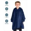 imageBare Home Long Length Microplush Wearable Blanket with Side Pockets  Soft and Plush  Warm and Cozy  Adult ampamp Kid Sizes Kids Light PinkDark Blue