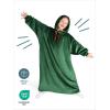 imageBare Home Long Length Microplush Wearable Blanket with Side Pockets  Soft and Plush  Warm and Cozy  Adult ampamp Kid Sizes Kids Light PinkForest Green