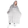 imageBare Home Long Length Microplush Wearable Blanket with Side Pockets  Soft and Plush  Warm and Cozy  Adult ampamp Kid Sizes Kids Light PinkLight Grey