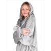 imageBare Home Long Length Microplush Wearable Blanket with Side Pockets  Soft and Plush  Warm and Cozy  Adult ampamp Kid Sizes Kids Light PinkLight Grey