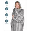imageBare Home Long Length Microplush Wearable Blanket with Side Pockets  Soft and Plush  Warm and Cozy  Adult ampamp Kid Sizes Kids Light PinkLight Grey