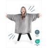 imageBare Home Long Length Microplush Wearable Blanket with Side Pockets  Soft and Plush  Warm and Cozy  Adult ampamp Kid Sizes Kids Light PinkLight Grey