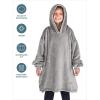 imageBare Home Long Length Microplush Wearable Blanket with Side Pockets  Soft and Plush  Warm and Cozy  Adult ampamp Kid Sizes Kids Light PinkLight Grey