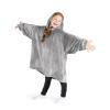 imageBare Home Long Length Microplush Wearable Blanket with Side Pockets  Soft and Plush  Warm and Cozy  Adult ampamp Kid Sizes Kids Light PinkLight Grey