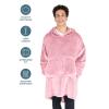 imageBare Home Long Length Microplush Wearable Blanket with Side Pockets  Soft and Plush  Warm and Cozy  Adult ampamp Kid Sizes Kids Light PinkLight Pink