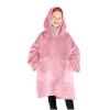 imageBare Home Long Length Microplush Wearable Blanket with Side Pockets  Soft and Plush  Warm and Cozy  Adult ampamp Kid Sizes Kids Light PinkLight Pink
