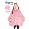 imageBare Home Long Length Microplush Wearable Blanket with Side Pockets  Soft and Plush  Warm and Cozy  Adult ampamp Kid Sizes Kids Light PinkLight Pink