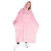 imageBare Home Long Length Microplush Wearable Blanket with Side Pockets  Soft and Plush  Warm and Cozy  Adult ampamp Kid Sizes Kids Light PinkLight Pink