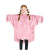 imageBare Home Long Length Microplush Wearable Blanket with Side Pockets  Soft and Plush  Warm and Cozy  Adult ampamp Kid Sizes Kids Light PinkLight Pink