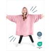 imageBare Home Long Length Microplush Wearable Blanket with Side Pockets  Soft and Plush  Warm and Cozy  Adult ampamp Kid Sizes Kids Light PinkLight Pink