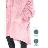 imageBare Home Long Length Microplush Wearable Blanket with Side Pockets  Soft and Plush  Warm and Cozy  Adult ampamp Kid Sizes Kids Light PinkLight Pink