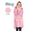 imageBare Home Long Length Microplush Wearable Blanket with Side Pockets  Soft and Plush  Warm and Cozy  Adult ampamp Kid Sizes Kids Light PinkLight Pink