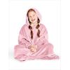 imageBare Home Long Length Microplush Wearable Blanket with Side Pockets  Soft and Plush  Warm and Cozy  Adult ampamp Kid Sizes Kids Light PinkLight Pink