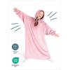 imageBare Home Long Length Microplush Wearable Blanket with Side Pockets  Soft and Plush  Warm and Cozy  Adult ampamp Kid Sizes Kids Light PinkLight Pink