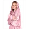 imageBare Home Long Length Microplush Wearable Blanket with Side Pockets  Soft and Plush  Warm and Cozy  Adult ampamp Kid Sizes Kids Light PinkLight Pink