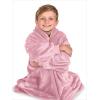 imageBare Home Long Length Microplush Wearable Blanket with Side Pockets  Soft and Plush  Warm and Cozy  Adult ampamp Kid Sizes Kids Light PinkLight Pink