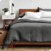 imageBare Home Sandwashed Duvet Set with Microplush Fleece Blanket Bundle Queen Grey