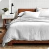 imageBare Home Sandwashed Duvet Set with Microplush Fleece Blanket Bundle TwinTwin XL White
