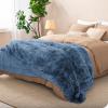 imageBare Home Shaggy Faux Fur Sherpa Blanket  Super Soft Fuzzy Fluffy  Reversible Cozy Warm Blanket for Couch Sofa Chair Bed  Luxury Home Decor ThrowTravel Grey06  Coronet Blue