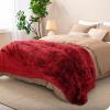 imageBare Home Shaggy Faux Fur Sherpa Blanket  Super Soft Fuzzy Fluffy  Reversible Cozy Warm Blanket for Couch Sofa Chair Bed  Luxury Home Decor ThrowTravel Grey09  Red