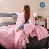 imageBare Home Shaggy Faux Fur Sherpa Blanket  Super Soft Fuzzy Fluffy  Reversible Cozy Warm Blanket for Couch Sofa Chair Bed  Luxury Home Decor ThrowTravel Grey10  Light Pink