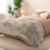 imageBare Home Shaggy Faux Fur Sherpa Blanket  Super Soft Fuzzy Fluffy  Reversible Cozy Warm Blanket for Couch Sofa Chair Bed  Luxury Home Decor ThrowTravel Grey05  Oyster