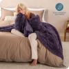 imageBare Home Shaggy Faux Fur Sherpa Blanket  Super Soft Fuzzy Fluffy  Reversible Cozy Warm Blanket for Couch Sofa Chair Bed  Luxury Home Decor ThrowTravel Grey08  Eggplant