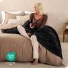 imageBare Home Shaggy Faux Fur Sherpa Blanket  Super Soft Fuzzy Fluffy  Reversible Cozy Warm Blanket for Couch Sofa Chair Bed  Luxury Home Decor ThrowTravel Grey02  Black