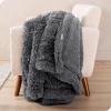 imageBare Home Shaggy Faux Fur Sherpa Blanket  Super Soft Fuzzy Fluffy  Reversible Cozy Warm Blanket for Couch Sofa Chair Bed  Luxury Home Decor ThrowTravel Grey03  Grey