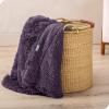 imageBare Home Shaggy Faux Fur Sherpa Blanket  Super Soft Fuzzy Fluffy  Reversible Cozy Warm Blanket for Couch Sofa Chair Bed  Luxury Home Decor ThrowTravel Grey08  Eggplant