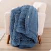 imageBare Home Shaggy Faux Fur Sherpa Blanket  Super Soft Fuzzy Fluffy  Reversible Cozy Warm Blanket for Couch Sofa Chair Bed  Luxury Home Decor ThrowTravel Grey06  Coronet Blue