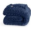 imageBare Home Faux Shearling Blanket  Blanket for Bed Sofa Couch Camping Travel and Gifts  Warm ampamp Lightweight Throw  Fluffy ampamp Soft TwinTwin XL Cable Dark Blue