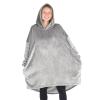 imageBare Home Long Length Microplush Wearable Blanket with Side Pockets  Soft and Plush  Warm and Cozy  Adult ampamp Kid Sizes Kids Light PinkLight Grey