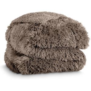 imageBare Home Shaggy Faux Fur Sherpa Blanket  Super Soft Fuzzy Fluffy  Reversible Cozy Warm Blanket for Couch Sofa Chair Bed  Luxury Home Decor ThrowTravel Grey04  Taupe