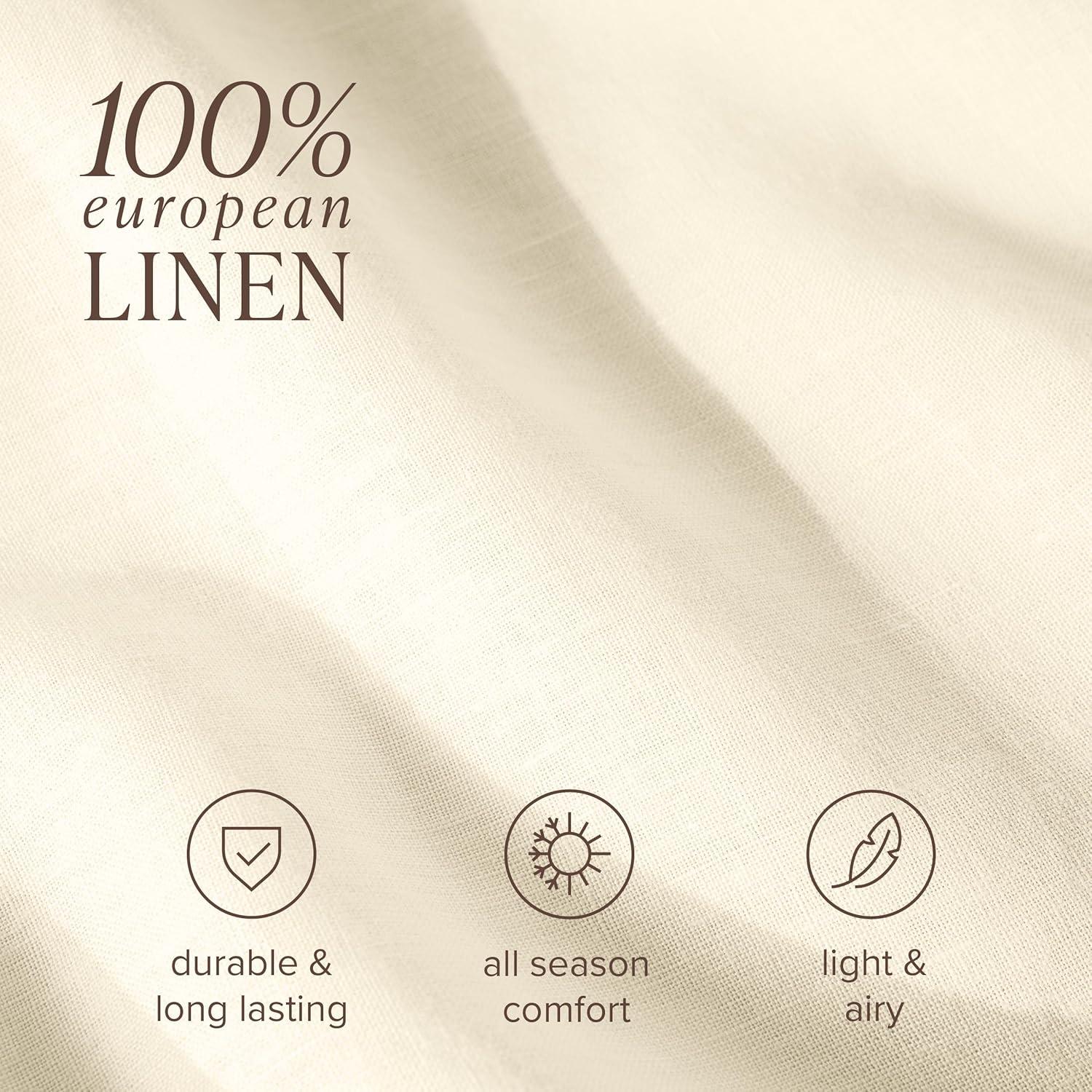 imageBare Home Split King Sheet Set  Luxury 100 Linen Bed Sheets  Deep Pockets  Easy Fit  5 Piece Set  Bedding Sheets ampamp Pillowcases Split King Soft WhiteNatural